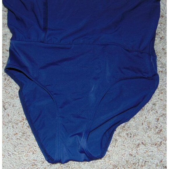 Womens Swim Skirt 10 Blue Swimsuit Attached Bikini Brief Bottoms Croft & Barrow - Picture 4 of 5